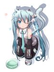  akino_coto animal_ears aqua_eyes aqua_hair cat_ears cat_tail hatsune_miku highres kemonomimi_mode long_hair looking_at_viewer minigirl open_mouth simple_background solo tail twintails very_long_hair vocaloid wince 