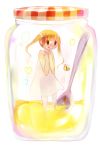  :q blonde_hair child dress hair_bobbles hair_ornament heart honey in_container jar minigirl original see-through solo spoon sundress tamayo tongue twintails white_dress 