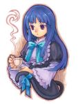  blue_hair frederica_bernkastel tail tea umineko_no_naku_koro_ni violet_eyes 