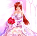  blue_eyes flower huge_breasts redhead s_zenith_lee tagme veil wedding_dress 