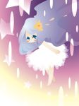  blue_hair blush chibi dress flower long_hair star white_dress 