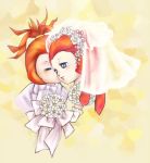   artist_request blue_eyes bouquet bowtie couple elbow_gloves closed_eyes final_fantasy final_fantasy_crystal_chronicles flower gloves kiss lilty orange_hair tuxedo veil wedding  