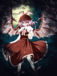  dress flying full_moon hat kurageu legs long_sleeves moon mystia_lorelei open_mouth outstretched_arm outstretched_hand pink_eyes pink_hair shoes short_hair smile solo touhou winged_shoes wings 