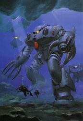  gundam_0080 highres hygogg ice mecha ocean underwater z&#039;gok z&#039;gok-e z'gok z'gok-e 