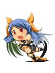  asymmetrical_wings blush chibi dizzy guilty_gear mirano open_mouth red_eyes ribbon smile solo standing_on_one_leg tail tail_ribbon thighhighs tripping wings 