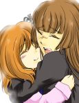  blush brown_hair crown hime_cut hug mother_and_daughter multiple_girls orange_hair smile tears umineko_no_naku_koro_ni ushiromiya_maria ushiromiya_rosa yukino_(kfhs) 
