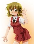  1girl blush brown_eyes brown_hair hair_ornament hidamari_sketch school_uniform shishinon short_hair smile solo yuno 