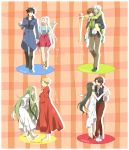  4boys 4girls 5boys barefoot black_hair blonde_hair book brown_hair casual claudia_hortensia claudia_ortensia couple dancing dress enkidu_(fate/strange_fake) eyepatch fate/strange_fake fate/zero fate_(series) food gilgamesh green_hair highres husband_and_wife ice_cream irisviel_von_einzbern kotomine&#039;s_wife kotomine's_wife kotomine_kirei long_hair multiple_boys multiple_girls naked_cape piggyback piroshiki123 robe sandals scarf tohsaka_aoi tohsaka_tokiomi toosaka_aoi toosaka_tokiomi trap umbrella vest white_hair 