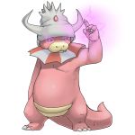  andrea_botiller angry claws creature energy fangs no_humans pink_skin pointing pointing_up pokemon pokemon_(creature) slowking solo transparent_background 