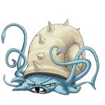  andrea_botiller creature looking_at_viewer no_humans omastar pokemon pokemon_(creature) scowl solo transparent_background yellow_eyes 