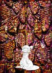  abstract kitayuki_kajika monochrome multicolored_background partially_colored rumia sitting solo touhou 