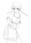  &gt;:( blush dakian dirndl dress gertrud_barkhorn lineart monochrome solo strike_witches twintails 