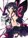  :o accel_world antennae bare_shoulders black_hair blush butterfly butterfly_wings dress elbow_gloves gloves hasshin_aki_ichi headdress highres kuroyukihime long_hair red_eyes wings 