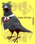 bird cape english happy_birthday no_humans onikobe_rin reiuji_utsuho reiuji_utsuho_(bird) ribbon solo third_eye touhou 