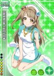  1girl brown_eyes brown_hair card_(medium) character_name long_hair love_live!_school_idol_project minami_kotori nurse official_art side_ponytail smile solo 