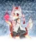  breath dog_ears english heart inubashiri_momiji red_eyes scarf snow suikasen tail tokin_hat touhou white_hair 
