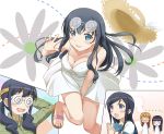  :d aragaki_ayase black_hair blue_eyes blush blush_stickers breasts cleavage coke-bottle_glasses dress glasses glasses_on_head gokou_ruri hands_together hat hat_removed headband headwear_removed kotobamaru kousaka_kirino long_hair makishima_saori glasses multiple_girls open_mouth orange_hair ore_no_imouto_ga_konna_ni_kawaii_wake_ga_nai ore_no_imouto_ga_konnani_kawaii_wake_ga_nai sandals school_uniform seifuku smile sundress twintails 