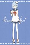  blue_eyes blue_hair book genderswap hat kuroko_no_basuke kuroko_tetsuya pantyhose sailor sailor_hat short_hair tayako 