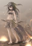  black_hair capra_demon cutoffs dark_souls horns katahira_masashi long_hair personification sandals shorts skull weapon 