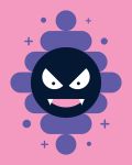  abstract fangs gastly no_humans pokemon pokemon_(creature) simple_background solo trevor_basset 