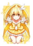  blonde_hair cure_peace dress earrings highres jewelry kise_yayoi long_hair magical_girl precure sei000 smile smile_precure! solo wrist_cuffs yellow_dress yellow_eyes 