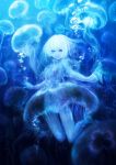  akitani_kou blue bubble highres jellyfish monster_girl original personification smile underwater 