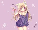  animal_ears blush catgirl long_hair miruko36 original pink stars tail 