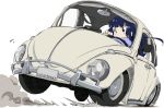  aoki_reika blue_eyes blue_hair car driving hime_cut long_hair motor_vehicle precure smile_precure! solo umanosuke vehicle volkswagen_beetle 