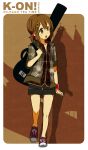  alternate_costume brown_eyes brown_hair dress_shirt guitar_case hair_ornament hairclip hirasawa_yui instrument_case jacket k-on! k-on!_movie myuto_(advent_retribution) open_mouth shirt sleeves_rolled_up wristband 