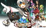  2boys 3girls aisha_(elsword) armor bandage bandages bangs belt black_hair blonde_hair blunt_bangs bow bow_(weapon) breasts choker dress elsword elsword_(character) eve_(elsword) fingerless_gloves flat_chest gloves highres long_hair long_sleeves multicolored_hair multiple_boys multiple_girls official_art open_mouth outstretched_arm pants pointy_ears ponytail purple_eyes purple_hair raven_(elsword) red_eyes red_hair redhead rena_(elsword) scar short_hair shorts shoulder_pads smile staff thigh-highs thighhighs violet_eyes wallpaper weapon white_hair yellow_eyes 