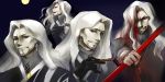  abaishumei blood blood_on_face cigar fate/apocrypha fate_(series) iii_(fate/apocrypha) lancer_of_black vlad vlad_iii_(fate/apocrypha) white_hair 