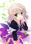  blonde_hair bolero cropped_jacket dress elise_lutus frills green_eyes jewelry pendant purple_dress short_hair smile solo takachina tales_of_(series) tales_of_xillia 