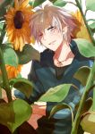  bad_id fate/zero fate_(series) flower heaven8 male matou_kariya solo sunflower white_hair wink 
