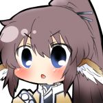  blue_eyes blush brown_hair character_request long_hair lowres rebecca_(keinelove) touka_(utawareru_mono) utawareru_mono utawarerumono 