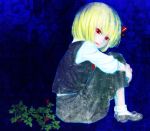  blonde_hair blue mago_(gengennikoniko) plant red_eyes rumia short_hair sitting solo touhou 