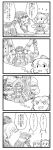  4koma arm_grab berutasu blush_stickers bow cirno comic cracker fang flatwoods_monster food hair_bow hair_ribbon hands_on_another&#039;s_cheeks hands_on_another's_cheeks hands_on_another's_face hat highres hime_cut houraisan_kaguya ice ice_wings long_hair long_sleeves monochrome multiple_girls open_mouth puffy_sleeves ribbon rumia short_hair short_sleeves sweatdrop touhou translation_request tree very_long_hair wide_sleeves wings yagokoro_eirin 