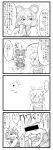  2girls 4koma =_= animal_ears berutasu capelet character_request closed_eyes comic earrings eyes_closed hair_ornament highres jewelry long_sleeves monochrome mouse_ears mouse_tail multiple_girls nazrin old open_mouth pendant short_hair sweatdrop tail toramaru_shou touhou translation_request wide_sleeves 