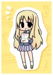  blonde_hair chibi eyebrows flyer guitar instrument k-on! kotobuki_tsumugi luu school_uniform solo 