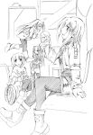  eyes_closed food ice_cream jason_(kaiten_kussaku_kikou) jiei_son long_hair lyrical_nanoha mahou_shoujo_lyrical_nanoha mahou_shoujo_lyrical_nanoha_a&#039;s mahou_shoujo_lyrical_nanoha_a's monochrome pantyhose reinforce reinforce_zwei short_hair sitting smile time_paradox wheelchair yagami_hayate 