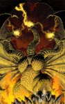  godzilla_(series) godzilla_kingdom_of_monsters_(series) kaijuu king_ghidorah red_eyes wings 