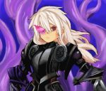  androgynous armor flame full_armor gebyy-terar glowing glowing_eye long_hair odin_sphere oswald purple_eyes violet_eyes white_hair 