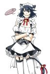  1boy anger_vein animal_ears black_eyes black_hair choker conway_tau maid male short_hair solo syuria tales_of_(series) tales_of_innocence tales_of_innocence_r thigh-highs thighhighs trap 