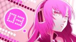  headphones kihiro_fujiwa long_hair looking_at_viewer megurine_luka pink pink_eyes pink_hair portrait solo vocaloid wallpaper 