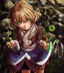  angry blonde_hair duplicate eyes face fingernails flower frown green_eyes hands mizuhashi_parsee nail open_mouth ponytail scarf shaun_(fallenicons) short_hair skirt solo touhou 