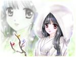  black_hair branch bride houraisan_kaguya japanese_clothes jeweled_branch_of_hourai kimono lips long_hair looking_at_viewer parted_lips purple_eyes simple_background solo sparkle touhou tsukiori_sasa uchikake violet_eyes white_background zoom_layer 