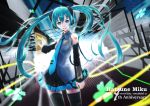 aqua_eyes aqua_hair character_name detached_sleeves happy_birthday hatsune_miku headphones headset highres long_hair looking_at_viewer museum2088 skirt smile solo thigh-highs thighhighs twintails very_long_hair vocaloid zettai_ryouiki 