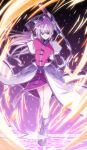  blue_eyes boots breasts fingerless_gloves fire gauntlets gloves grin h-new highres large_breasts levantine long_hair lyrical_nanoha magic_circle mahou_shoujo_lyrical_nanoha mahou_shoujo_lyrical_nanoha_a&#039;s mahou_shoujo_lyrical_nanoha_a's pink_hair ponytail sheath signum smile solo sword unaligned_breasts weapon whip_sword 