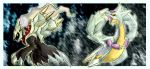  claws cresselia darkrai fusion kyurem no_humans pokemon pokemon_(game) pokemon_bw pokemon_dppt sharp_teeth wings yellow_eyes 