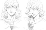  ^_^ barnaby_brooks_jr bud_(korovsme) closed_eyes curly_hair eyes_closed glasses graphite_(medium) jewelry monochrome necklace sketch smile tiger_&amp;_bunny traditional_media 