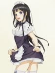  black_hair chitanda_eru headdress hyouka long_hair looking_at_viewer maid open_mouth purple_eyes shinbee solo thigh-highs thighhighs very_long_hair violet_eyes white_legwear zettai_ryouiki 